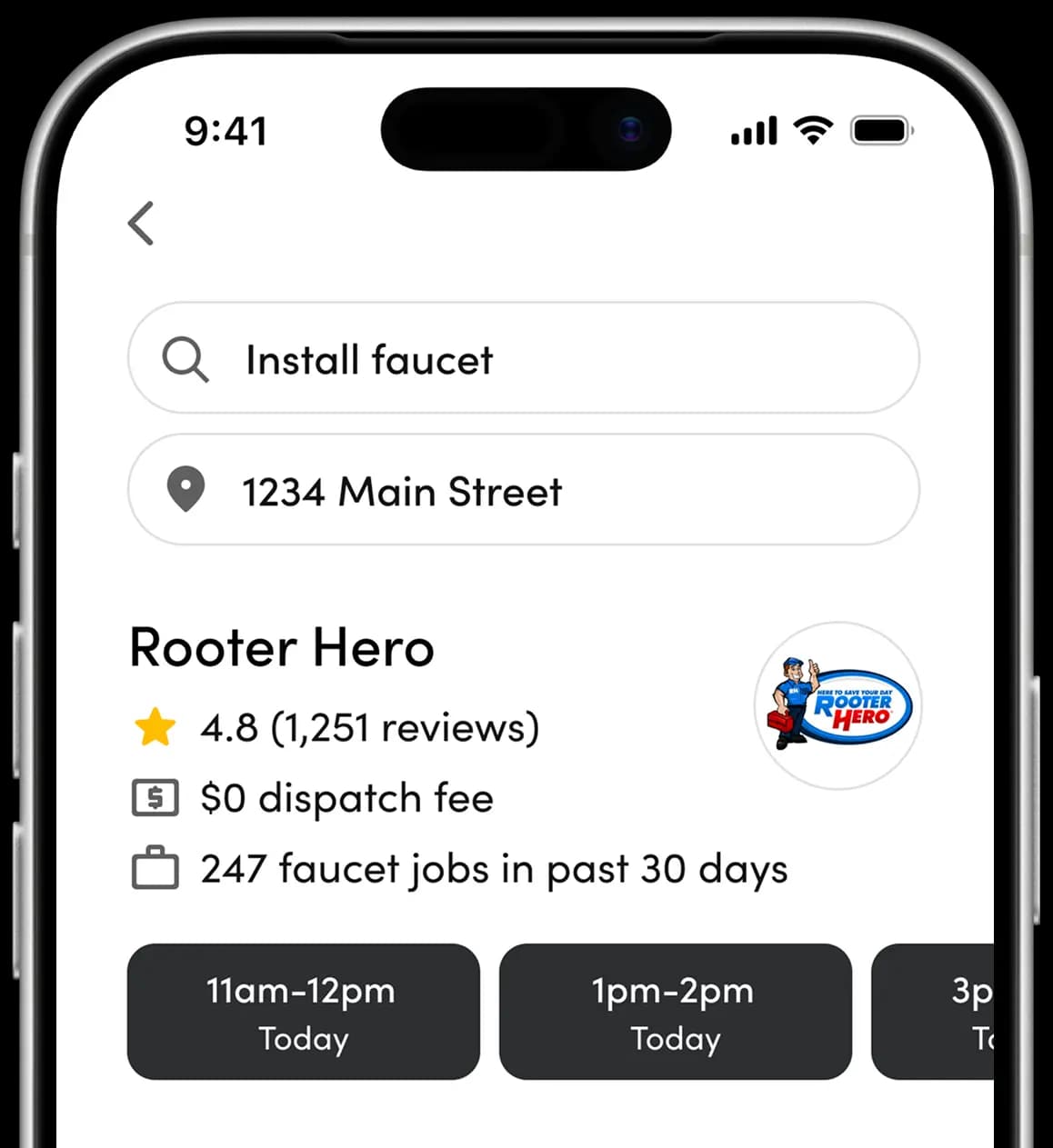 Phone example of the booking flow