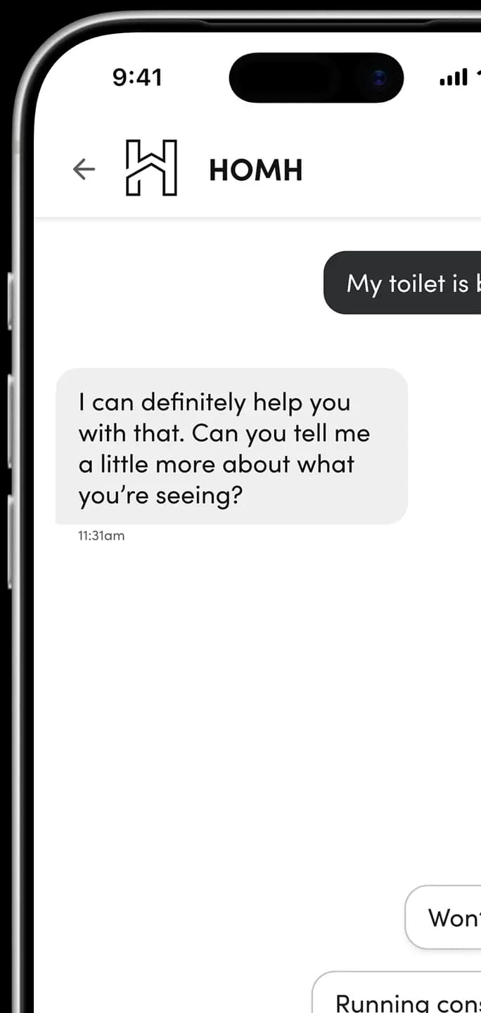 Chat conversation with the AI assistant